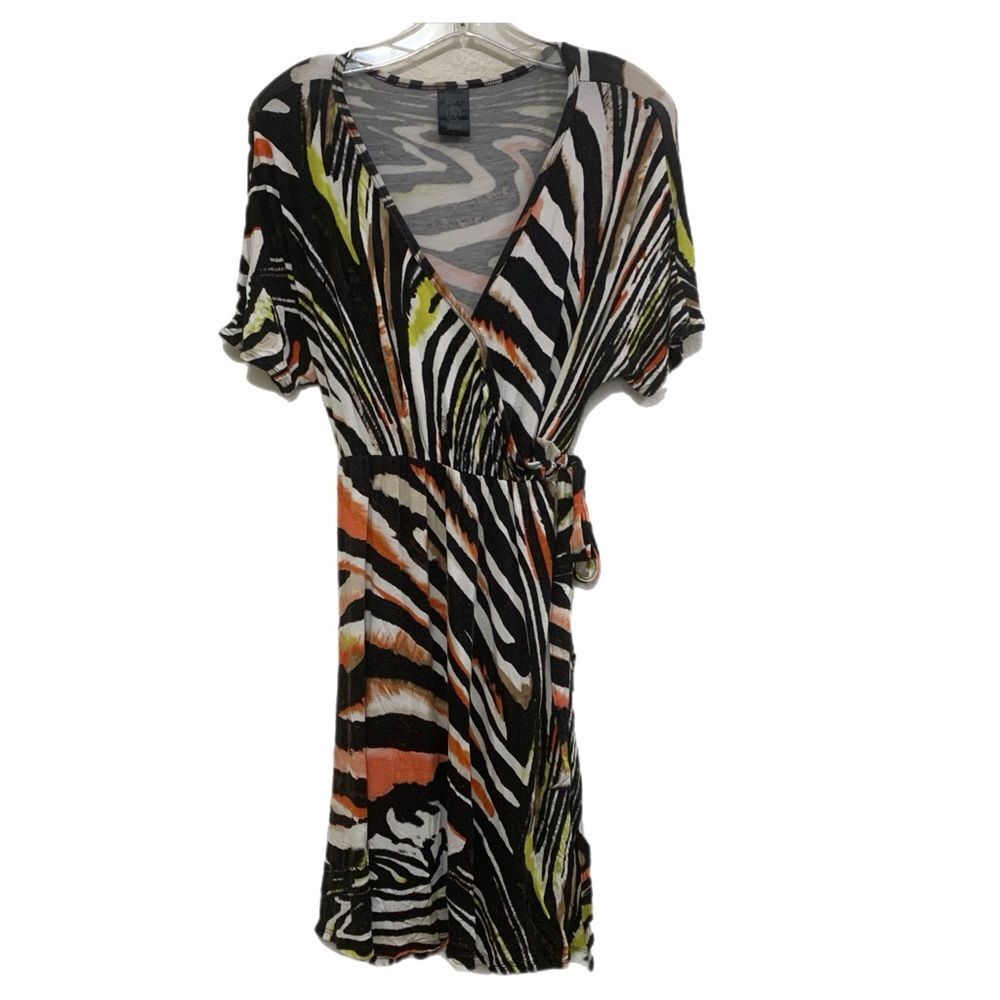 AGNES & DORA Nightingale Wrap Coral Fusion Multi Color Dress L.